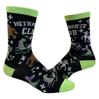 Buy Women's Introverts Club Socks Funny Day Dreamer Loner Unicorn UFO Footwear • 4.83£