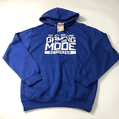 Buy NEW Men's Blue DO NOT DISTURB Gaming Slogan Retro Sport Hoodie Small • 6.95£