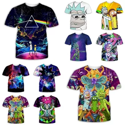 Buy Unisex Adult 3D Rick And Morty Short Sleeve Pullover T-shirt Tee Top Gift UK • 8.39£