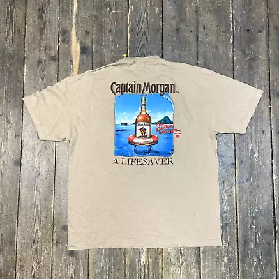 Buy Captain Morgan T-Shirt Mens Beer Lifesaver Graphic Tee, Brown XL • 25£