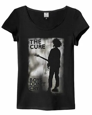 Buy Amplified The Cure Boys Don't Cry Ladies Black T Shirt The Cure Ladies Tee  • 14.21£