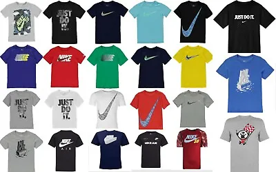 Buy Nike Boys Nike Cotton Swoosh Just Do It T Shirt Top Size Age 7-15 NEW COLOUR • 14.99£