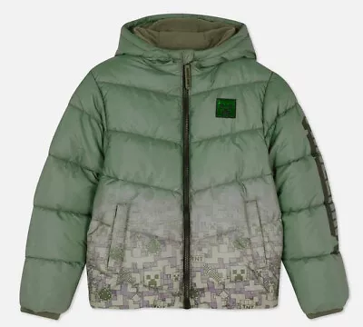Buy Minecraft Padded Winter School Coat Puffer Jacket Hooded Camouflage 6-14Yrs • 41£