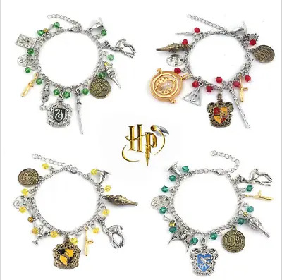 Buy HP Quidditch Teams Charm Bracelet Slytherin Metal Bracelets Girl Fashion Jewelry • 5.76£
