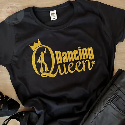 Buy Dancing Queen T-shirt 1970's Retro Sparkly Glitter Voyage Tribute Band Top • 12.50£