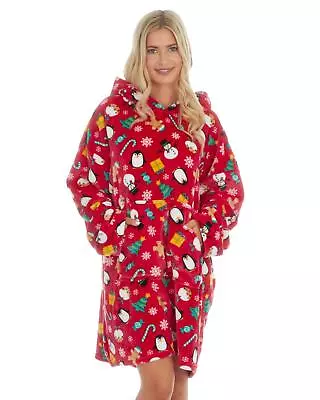 Buy Oversized Christmas Blanket Hoodie Mens Ladies Unisex Festive Xmas Hooded Jumper • 19.99£