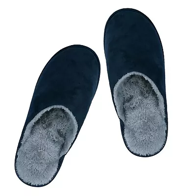Buy Mens Womens Ladies Warm Slippers House Shoes Memory Foam Fluffy Lined Slippers • 7.92£