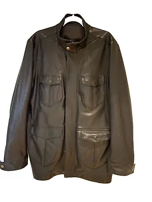 Buy Canali Leather Jacket Limited Trench Coat / Long Parka Size 56cm • 175£