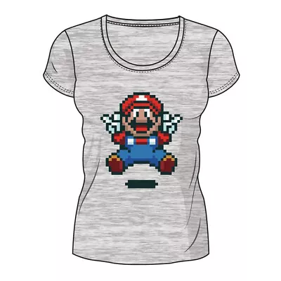 Buy Nintendo Super Mario Bros Pixelated Jumping Mario T Shirt • 5.48£