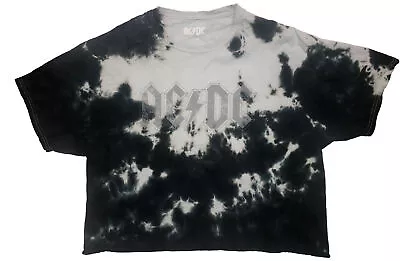 Buy AC/DC Official Merch Blue Gray Tie Dye Crop Top Band T Shirt XL • 6.63£