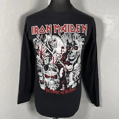 Buy Iron Maiden Band T Shirt The Beast On The Road Long Sleeve Heavy Metal Medium • 22.99£