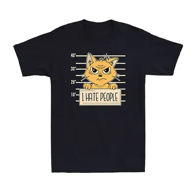 Buy I Hate People Funny Crime Cat T-Shirt Cat Animal Pet Lover Gift Men's T-Shirt • 17.99£