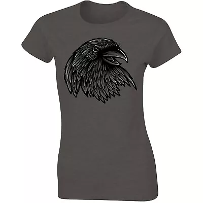 Buy Crow Raven Ladies T-Shirt Nevermore Horror Animal Womens Gift Tshirt • 8.99£