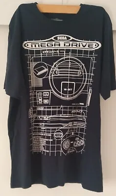 Buy Official Sega Mega Drive Schematics T-Shirt, UK LARGE!, Black, LARGE! RARE! • 14.99£