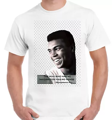 Buy Muhammad Ali Quotes T Shirts Boxing Legend Inspirational Gym T-Shirt #1 • 9.49£