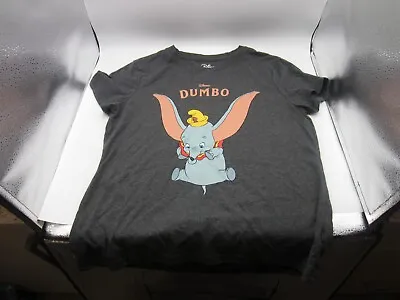 Buy Official Disney Ladies Dumbo Happy T-Shirt Charcoal Size S • 14.48£