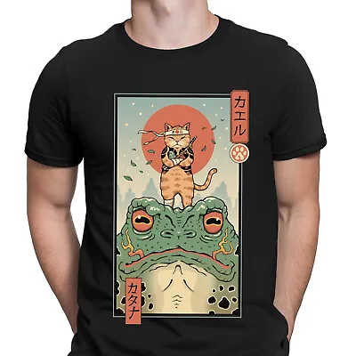 Buy Cat And The Big Frog Warriors Cute Animal Retro Vintage Mens T-Shirts Tee Top #D • 9.99£