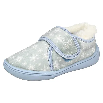 Buy Girls Clarks Holmly Ice Hook & Loop Infant Disney Frozen 2 Indoor Slippers Size • 16£