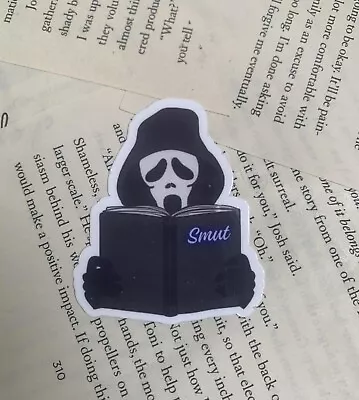 Buy Ghost Face Reading Smut Vinyl Sticker, Romance Book, Book Merch, Book Sticker • 2.66£