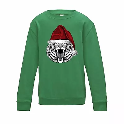 Buy Kids Tiger Christmas Jumper Sweatshirt | Xmas Jungle Cool Festive Gift • 17.95£