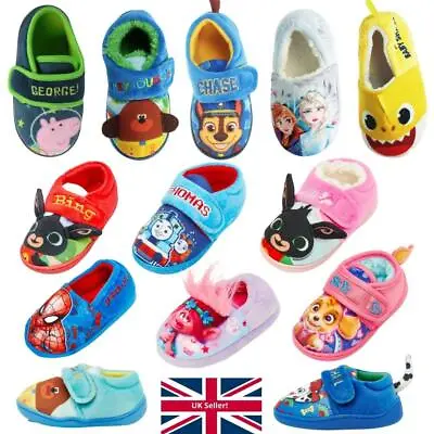 Buy Kids Character Slippers Novelty Cosy Winter Pull On Official Brands Boys Girl • 11.99£
