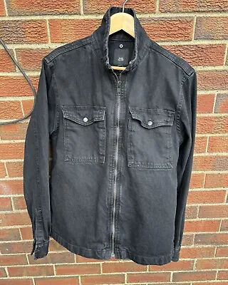 Buy River Island Men’s Black Denim Jacket - Size Medium - Detachable Hood - VGC • 12.99£