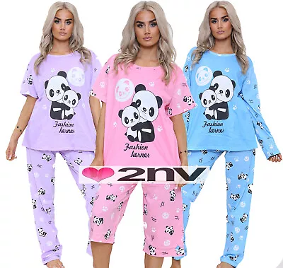 Buy Ladies Pyjama Set Cotton Rich Long Short Sleeve Cozy PJ Loungewear Nightwear Set • 12.95£