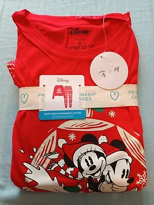 Buy Ladies Long Sleeved Mickey Minnie Mouse Pyjamas Size 12-14 M  Xmas Bnwt Disney • 5.50£