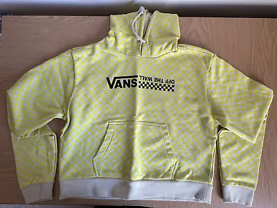 Buy VANS Quantum Cropped Hoodie Allover Checkerboard Print Yellow Size Small • 18£