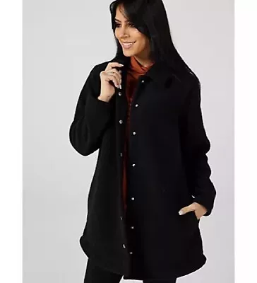 Buy Denim & Co. Fleece Bonded Sherpa Jacket Black Size 2XL • 21.99£