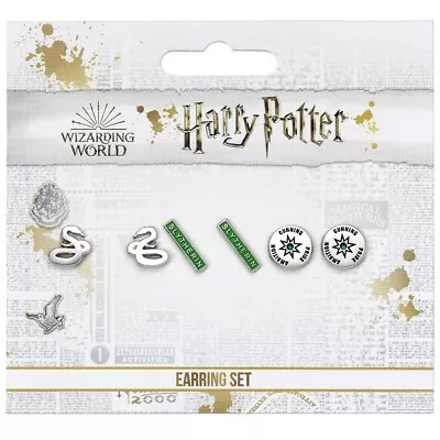 Buy Harry Potter Silver Plated Earring Set Slytherin Birthday Gift Official Product • 16.99£