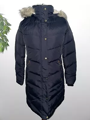 Buy Lauren Polo Ralph Lauren Chevron Quilted Down Fill Longline Puffer Jacket Coat • 159.90£