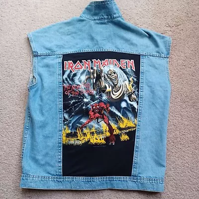 Buy Iron Maiden Number Of The Beast Heavy Metal Denim Battle Jacket Vest • 40.99£