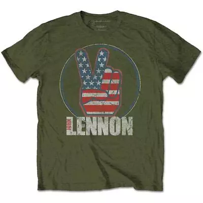 Buy Official Licensed - John Lennon - Peace Fingers T Shirt Beatles • 18.99£