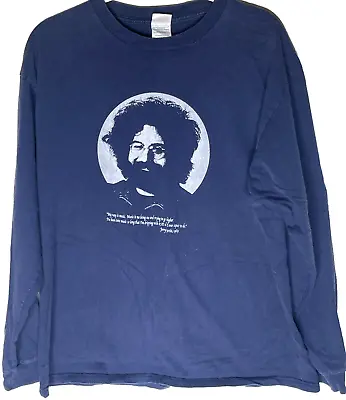 Buy Jerry Garcia Tee Shirt Blue Double Sided My Way Is Music Size XL Long Sleeves • 23.68£