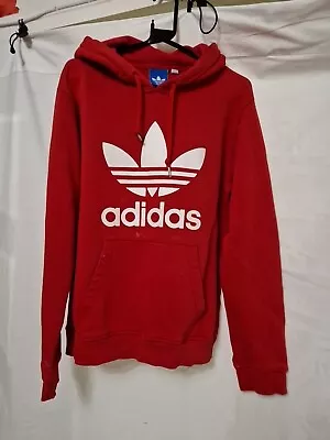 Buy Adidas Red Mens Hoodie Size Medium Front Through Pocket Spellout • 14.99£