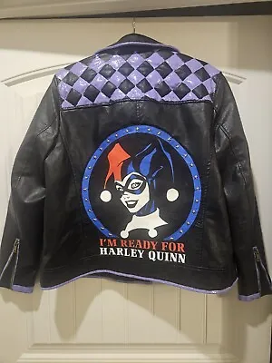 Buy Custom Harley Quinn Leather Jacket Sz Large • 96.07£