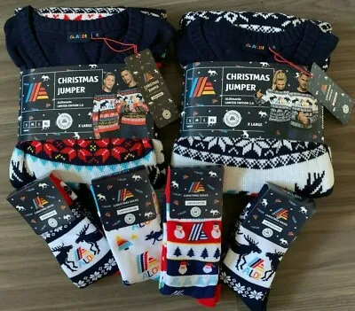 Buy NEW Aldi Christmas Jumper Socks Sweater Mens Womens Stag S M L XL Funny Xmas • 8.50£