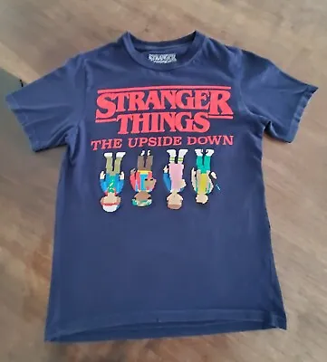 Buy STRANGER THINGS The Upside Down  Size L Navy T Shirt • 8.68£