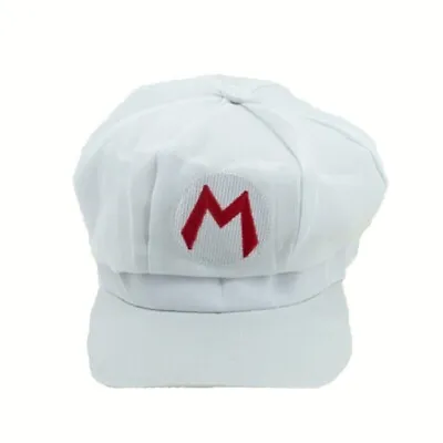 Buy White Fire Mario Bros Hat Cap Fancy Dress Game Italian Super Plumber Costume • 4.99£
