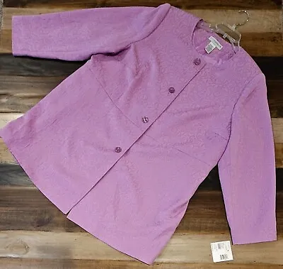 Buy Sag Harbor Light Jacket Violet Button Down Long Sleeve Lined  Women's 22W NEW • 24.97£