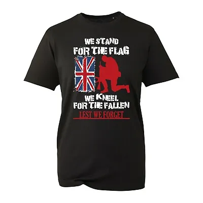 Buy Lest We Forget UK Flag Remembrance Day Veteran T-Shirt, Poppy Flower Unisex Top • 8.99£