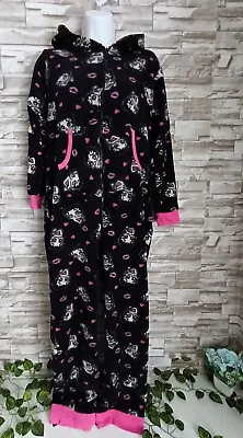 Buy  Womens Overall Pyjama Size L Fits 14-16 Long Rib Sleeve Full Zip Sleepwear Pyja • 7.99£