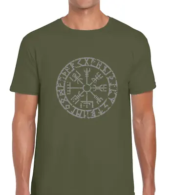 Buy Vegvisir Compass Mens T Shirt Viking Symbol Thor Hammer Celtic Nordic Fashion • 8.99£