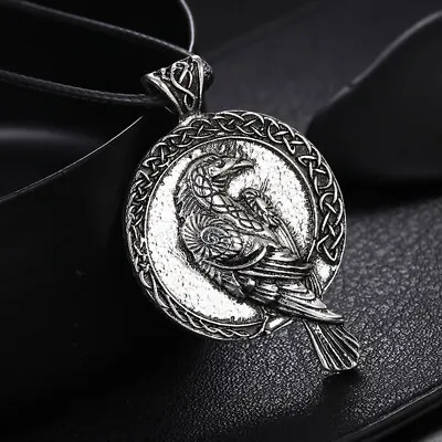 Buy Nordic Necklace Viking Raven Pendant Black Bird Crow Women Men Jewelry Gift:da • 3.59£