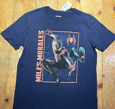 Buy NWT Old Navy Boys Marvel T-shirt Spiderman Miles Morales  Large 10-12 • 4.80£