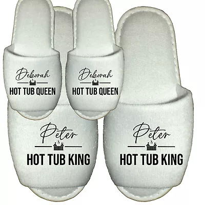 Buy Personalised Spa Slippers Hot Tub King Queen - Party Hotel Sauna Mens Ladies • 6.49£