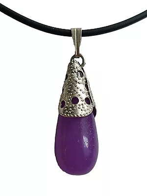 Buy AMETHYST Gemstone 25mm Drop Healing Pendant Charm Necklace Gift Jewellery 99p M • 0.99£