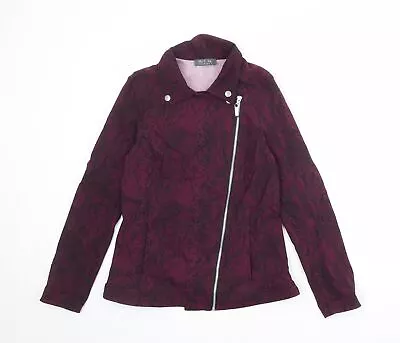 Buy Mr Max Womens Purple Animal Print Biker Jacket Size XS Zip - Snake Print • 9£