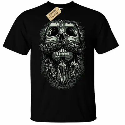 Buy Skull Beard T-Shirt Mens Skeleton Pirate Undead Gothic Rock Punk Metal • 11.95£